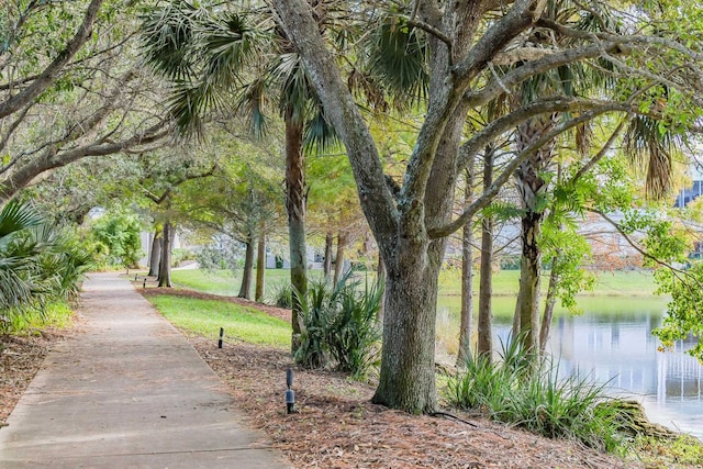 surrounding community with a water view