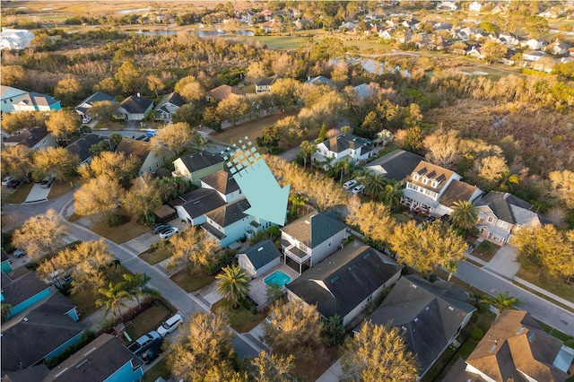 drone / aerial view featuring a residential view