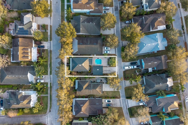 aerial view with a residential view