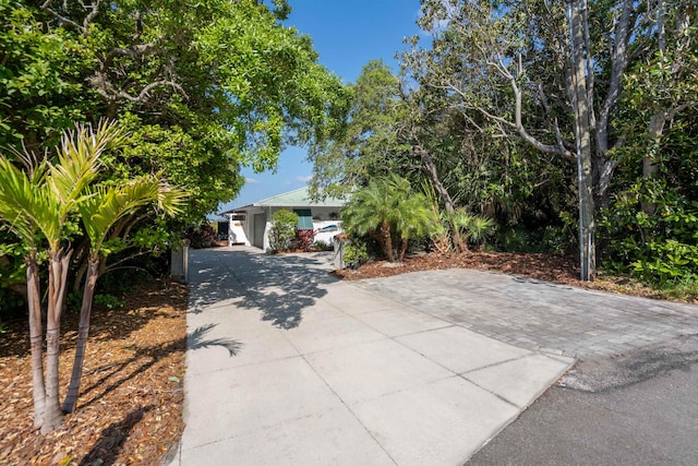 obstructed view of property featuring driveway