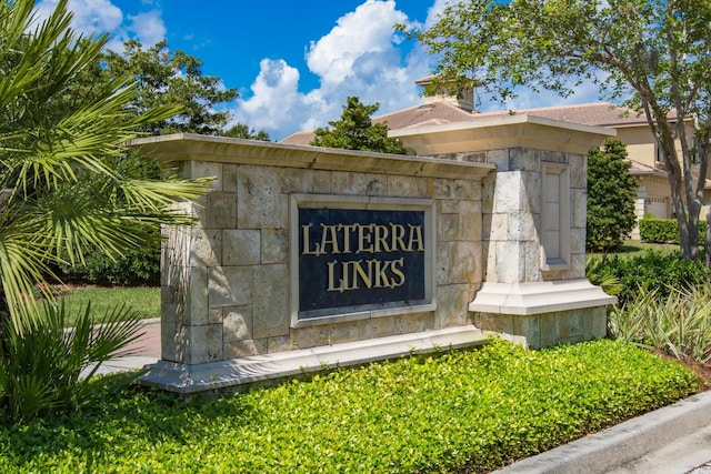 view of community sign