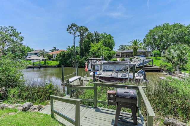 4 Contee Ct, Palm Coast, FL 32137 - dock with boat lift and a water view