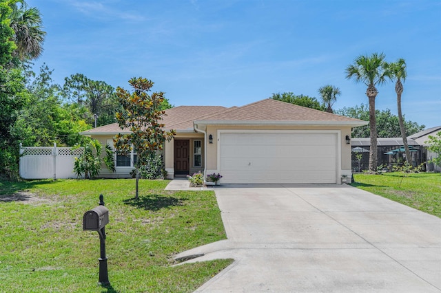 4 Contee Ct, Palm Coast, FL 32137 - ranch-style house featuring stucco siding, driveway, an attached garage, and roof with shingles