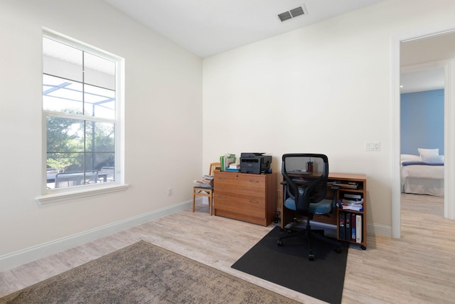 15 Cypresswood Dr, Palm Coast, FL 32137 - office space featuring baseboards, visible vents, and wood finished floors
