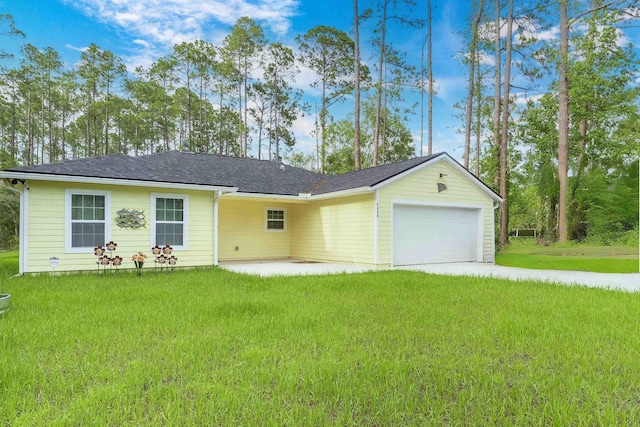4420 Cedar Ford Blvd, Hastings, FL 32145 - single story home with a garage, a front lawn, and concrete driveway