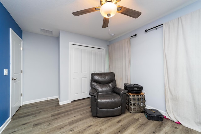 4420 Cedar Ford Blvd, Hastings, FL 32145 - sitting room with wood finished floors and ceiling fan
