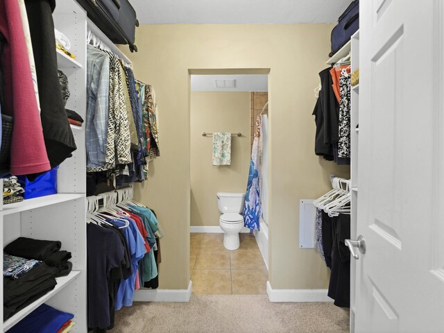 890 A1A Beach Blvd Unit 3, Saint Augustine, FL 32080 - walk in closet featuring carpet and tile patterned flooring