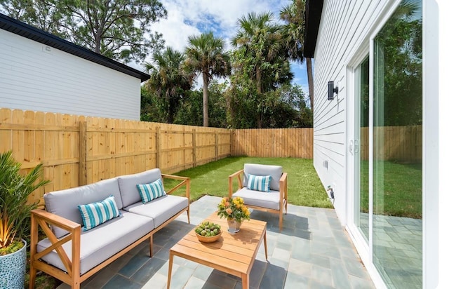 view of patio featuring outdoor lounge area