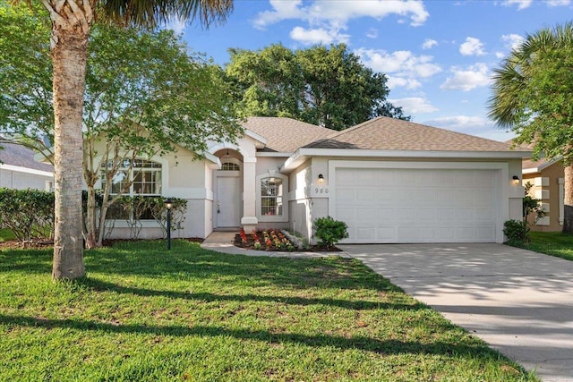 980 Windward Way, Saint Augustine, FL 32080 - ranch-style home featuring stucco siding, a garage, a front yard, and concrete driveway