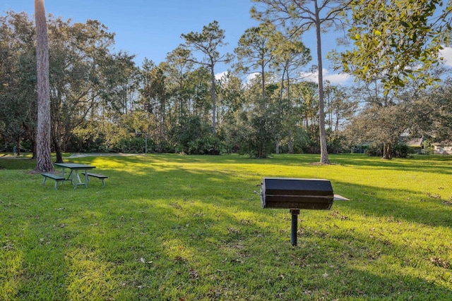 view of community featuring a lawn