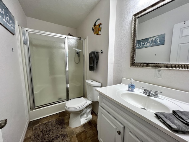 5961 S A1A, Saint Augustine, FL 32080 - full bath featuring vanity, a stall shower, and stone finish flooring
