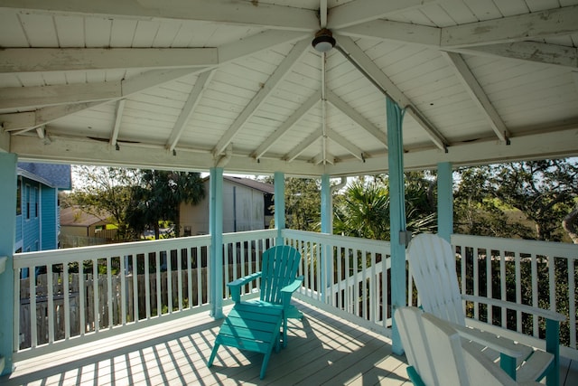 deck with a gazebo