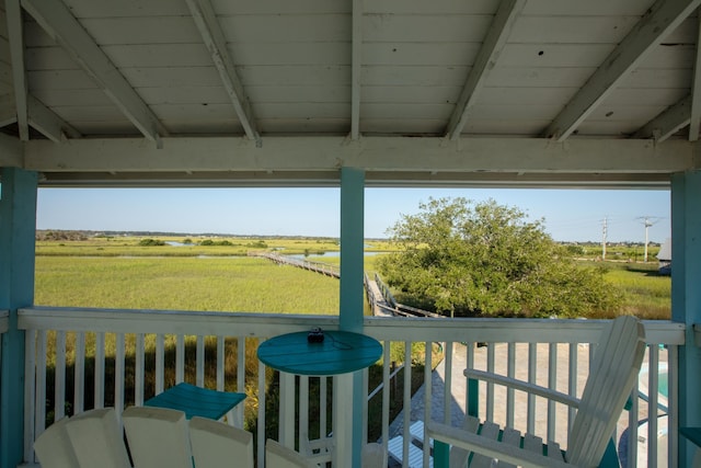 exterior space featuring a rural view and a lawn