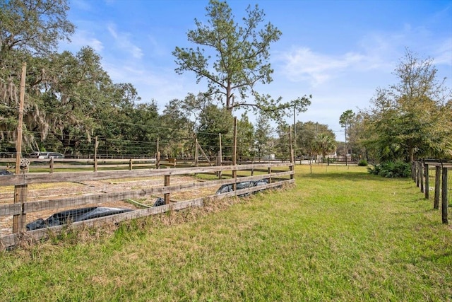 view of yard featuring fence