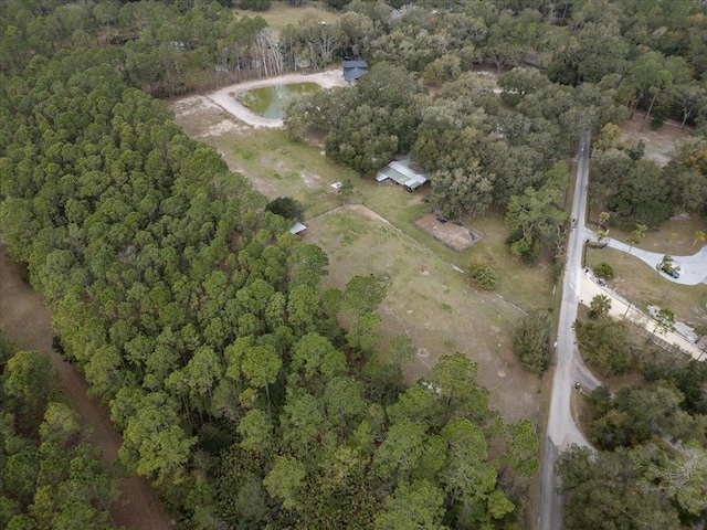 bird's eye view with a view of trees