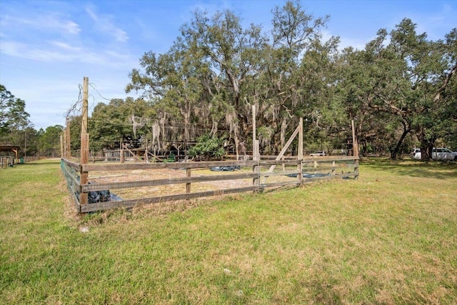 view of yard with fence