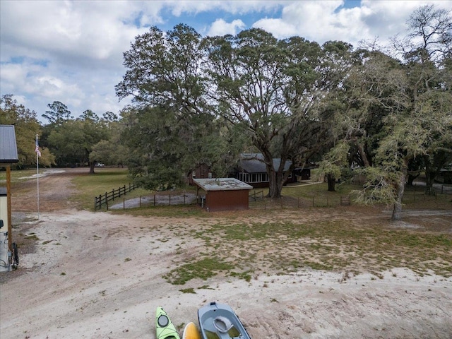 view of yard featuring fence