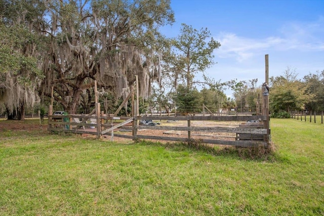 view of yard with fence