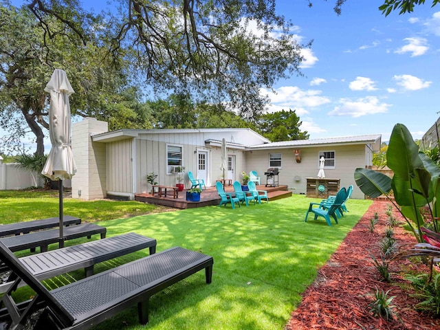 1221 A1A S, Saint Augustine, FL 32080 - rear view of house featuring a deck and board and batten siding