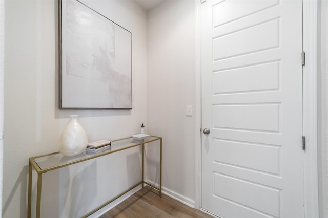 doorway to outside featuring light wood-type flooring