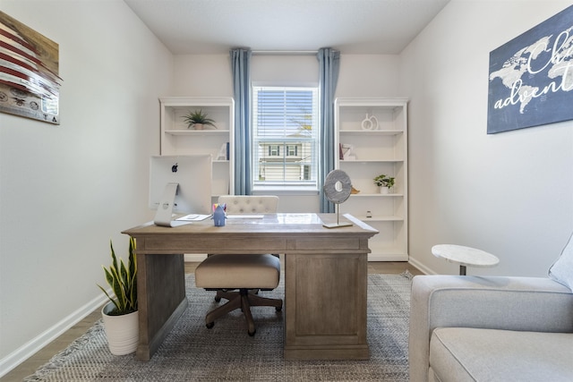 office featuring hardwood / wood-style flooring