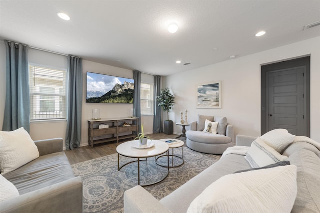 living room featuring hardwood / wood-style flooring