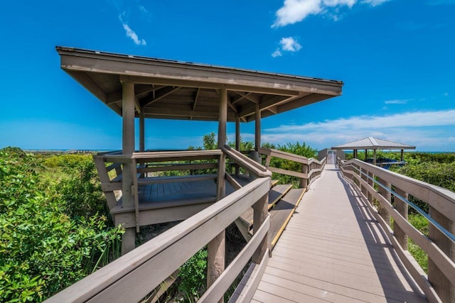 dock area featuring a gazebo