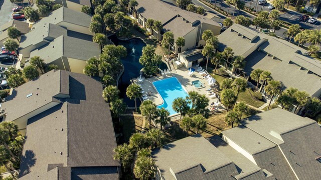 bird's eye view with a residential view