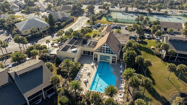 aerial view featuring a residential view