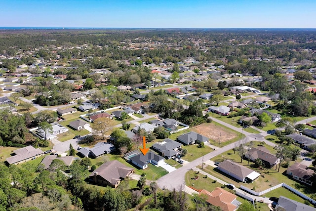 aerial view with a residential view