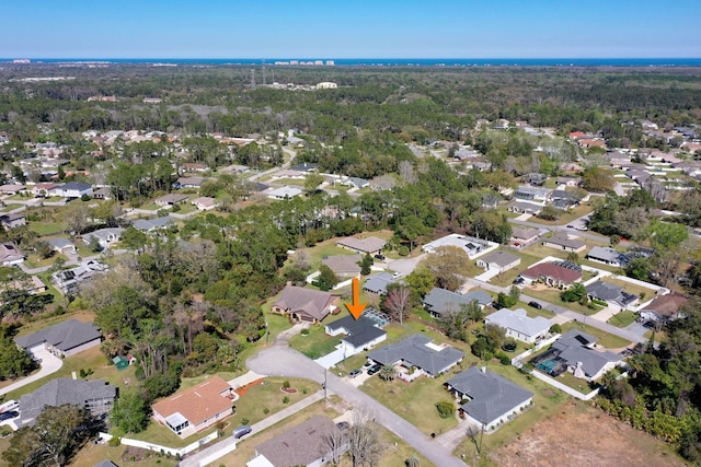 bird's eye view with a residential view