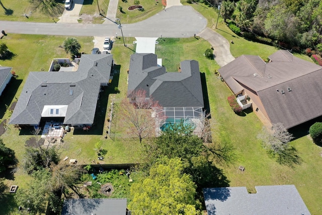 aerial view with a residential view