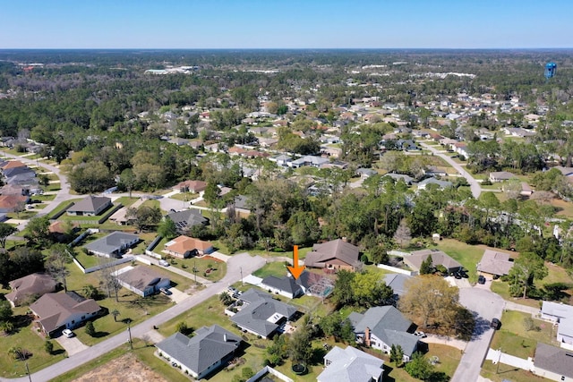 aerial view with a residential view