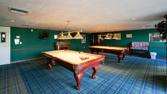 1 John Anderson Dr Unit 218, Ormond Beach, FL 32176 - rec room featuring carpet floors, billiards, baseboards, and recessed lighting