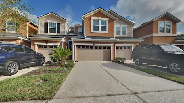 view of property with a garage