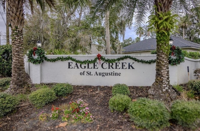 view of community sign