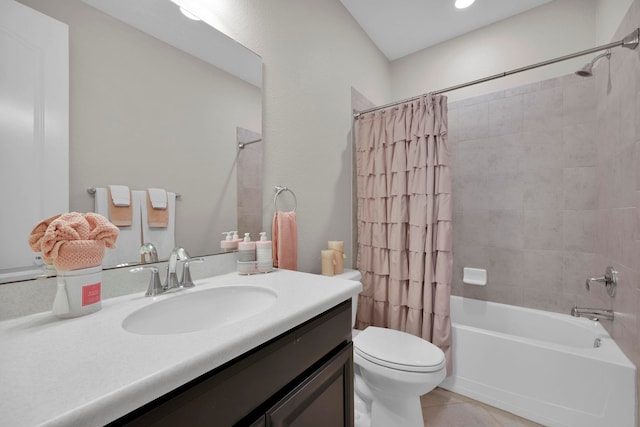 2790 Las Calinas Blvd, Saint Augustine, FL 32095 - bathroom with shower / tub combo, vanity, and tile patterned floors