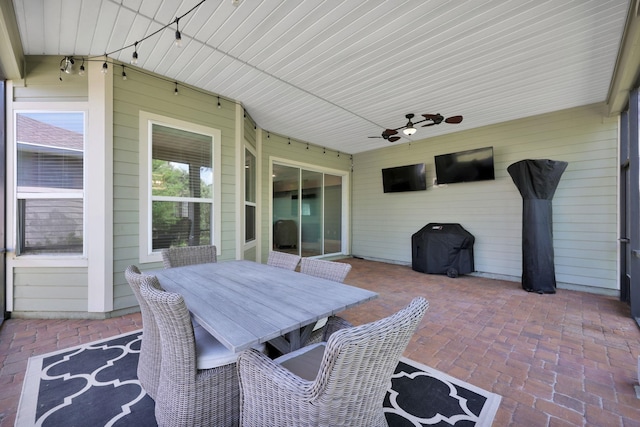 2790 Las Calinas Blvd, Saint Augustine, FL 32095 - view of patio / terrace featuring a ceiling fan and a grill