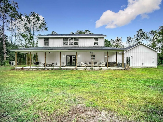 8975 Reid Packing House Rd, Hastings, FL 32145 - back of property with a yard, a patio, and ceiling fan