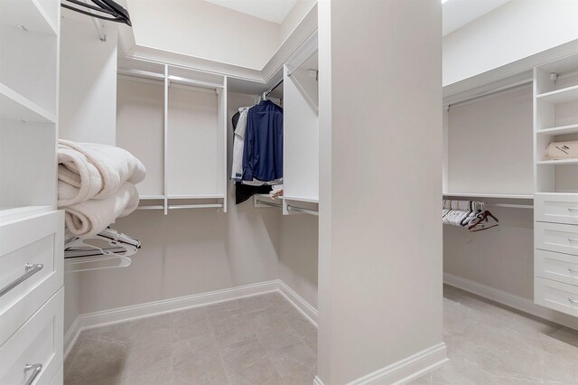 view of walk in closet