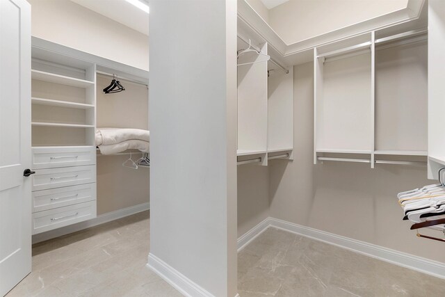 view of walk in closet