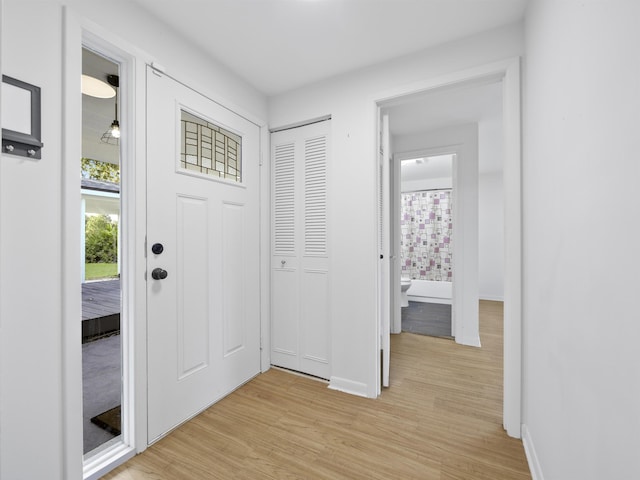 foyer featuring light hardwood / wood-style flooring