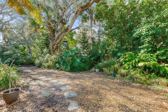 view of yard featuring fence