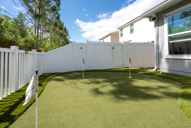 view of yard with fence