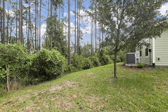 view of yard with central AC