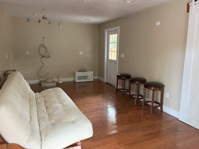 221 Old Peniel Rd, Palatka, FL 32177 - living room featuring baseboards, a textured ceiling, and wood finished floors