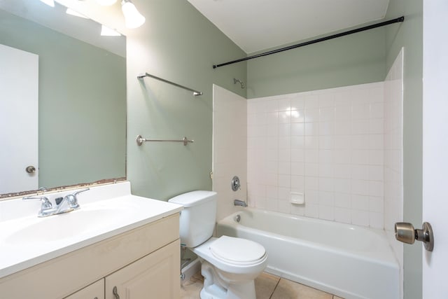 422 Nervia Ct, Saint Augustine, FL 32086 - bathroom featuring toilet, vanity, washtub / shower combination, and tile patterned floors