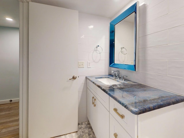 301 Premier Vista Way, Saint Augustine, FL 32080 - bathroom with vanity and tile walls