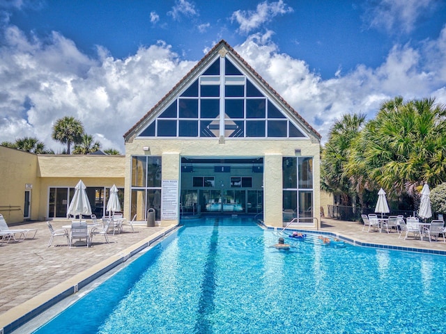 301 Premier Vista Way, Saint Augustine, FL 32080 - pool with an outdoor structure, fence, and a patio area