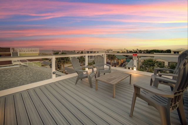 view of deck at dusk